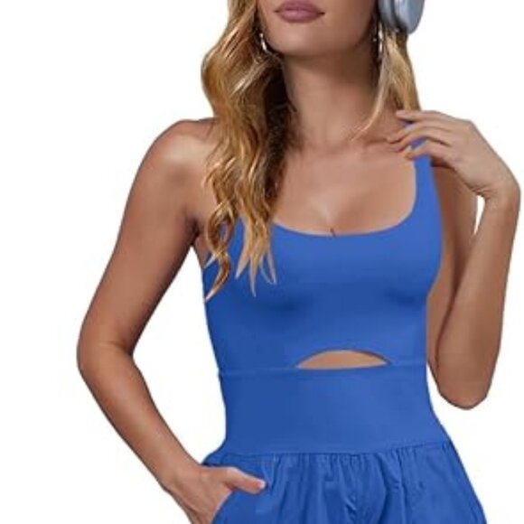 Womens Workout Onesie Athletic Romper One Piece Jumpsuits MEDIUM - Picture 3 of 10